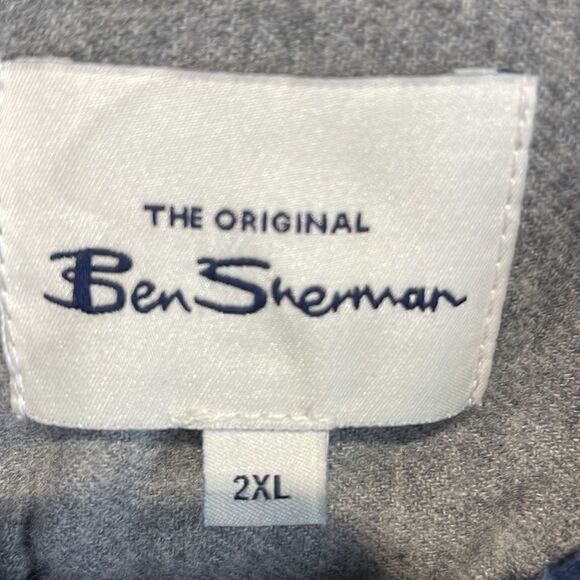 Ben Sherman Men’s Window Pane Plaid Shirt Button Up Long Sleeve Dark Blue  2XL - Picture 9 of 12